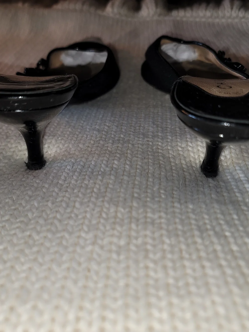 CHANEL Black Pointed-Toe Mules